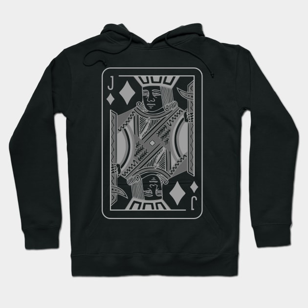 Jack of Diamonds Grayscale Hoodie by inotyler